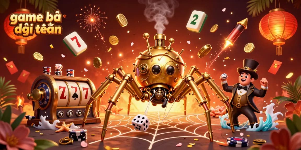 Engage with thrilling game bài đổi thưởng scenario featuring a steampunk spider and Victorian elements.