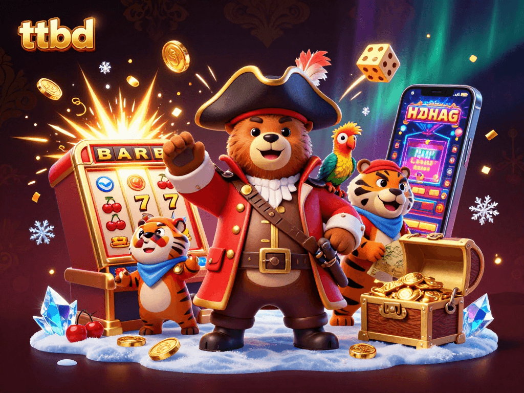Win big with ttbd as a pirate captain bear and fierce tiger navigate exciting casino adventures!