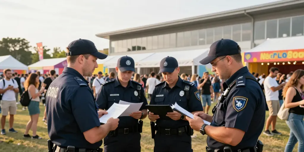 Event Security professionals at a local festival ensuring safety and fun for community visitors.