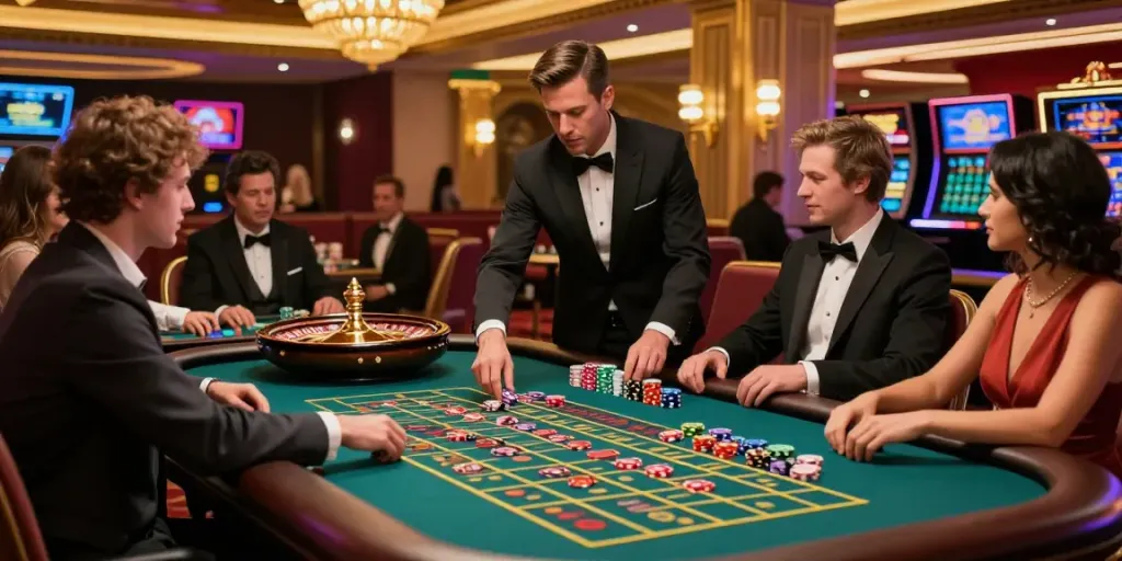 Engaging scene at a non-GamStop casino highlighting excitement for players seeking UK online casino not on GamStop.