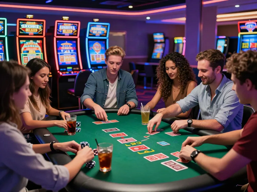 Experience the excitement of a uk online casino not on gamstop with friends at a vibrant gaming table.
