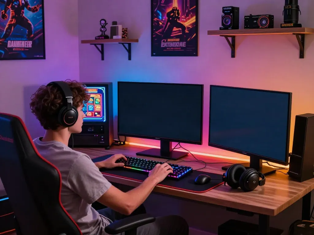 Immersive gaming setup showcasing uk online casino not on gamstop experience with vibrant visuals.