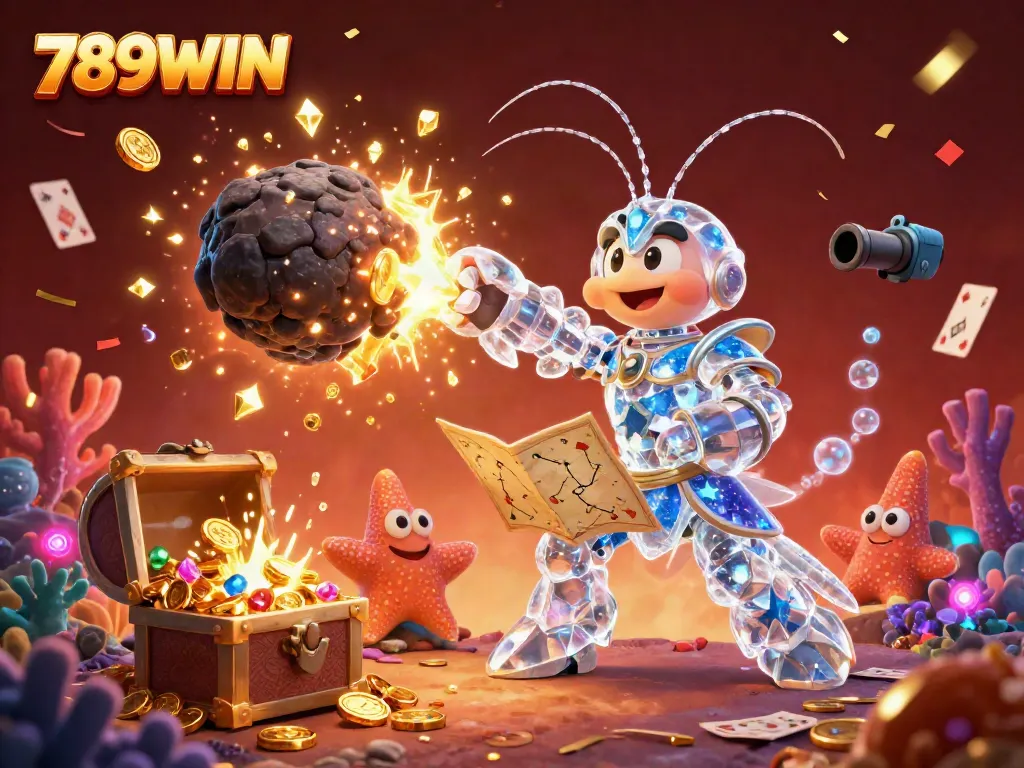 Experience vibrant gambling action with colorful gems and coins in the 789WIN universe.