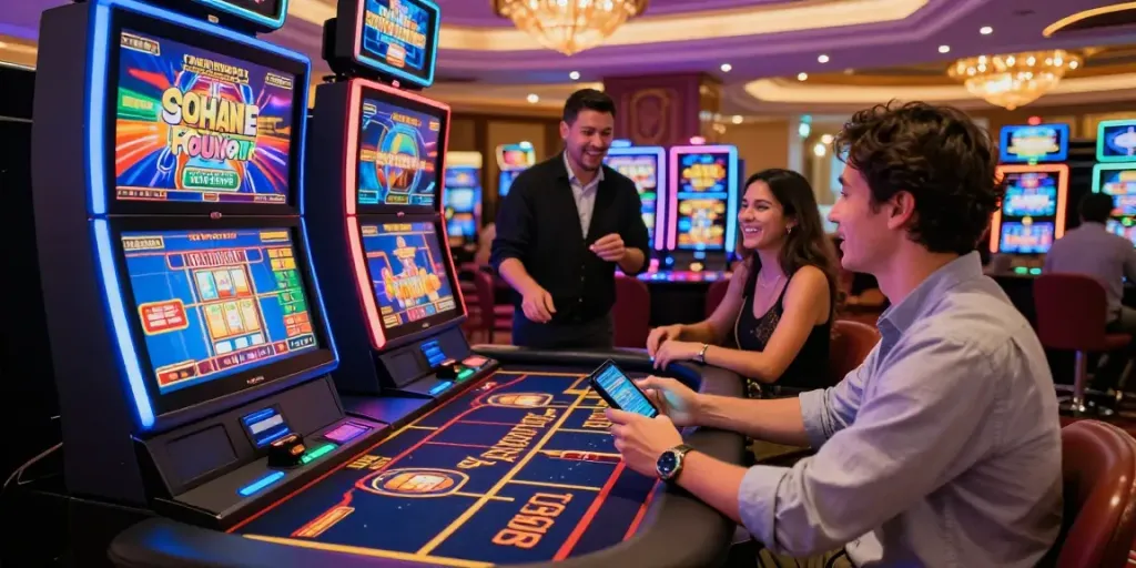 Player enjoying an engaging online casino not on GamStop experience at a vibrant gaming table.