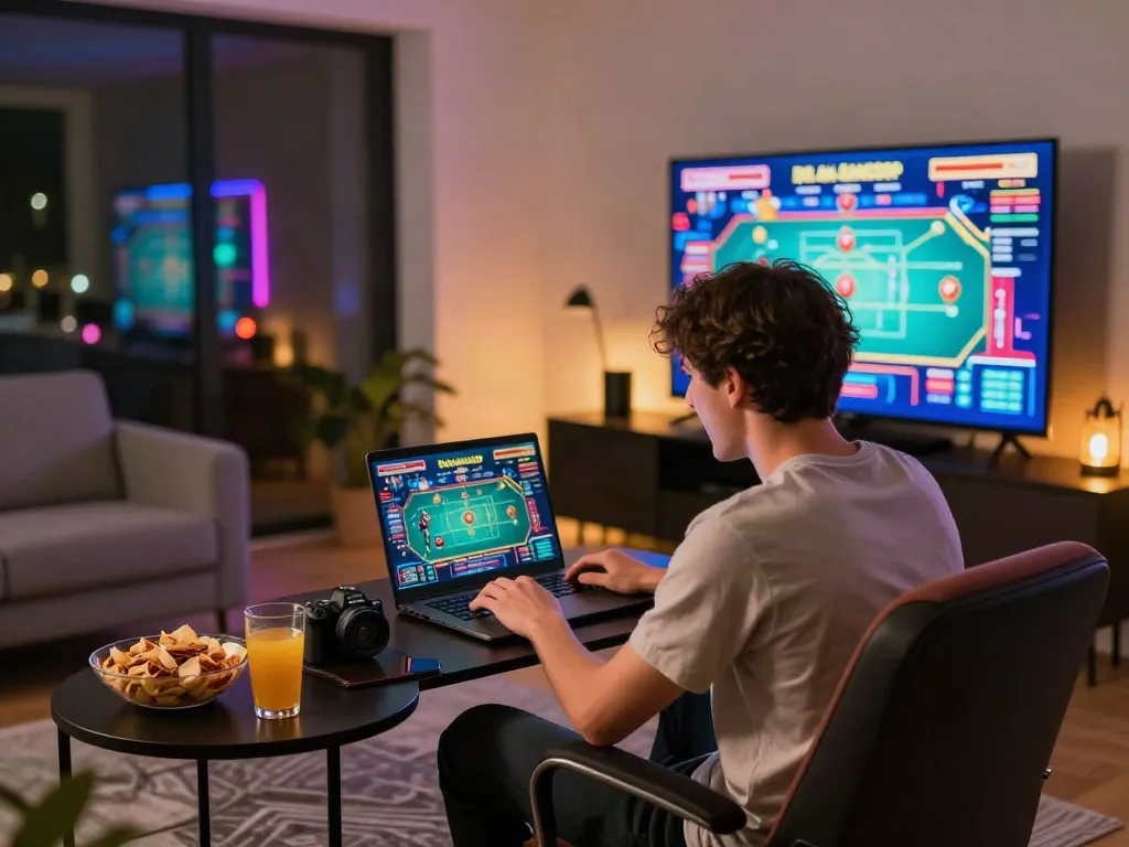 Exciting online casino gaming experience, showcasing a player enjoying a UK online casino not on GamStop.