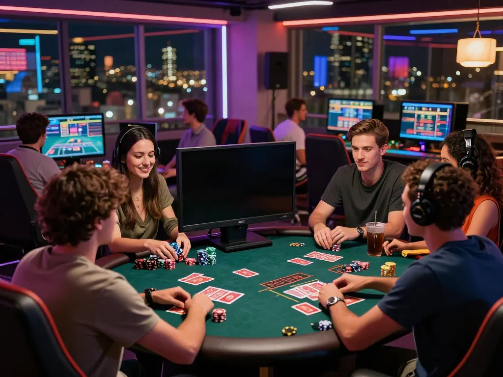 Experience the excitement of a UK online casino not on GamStop with friends in a vibrant gaming environment.