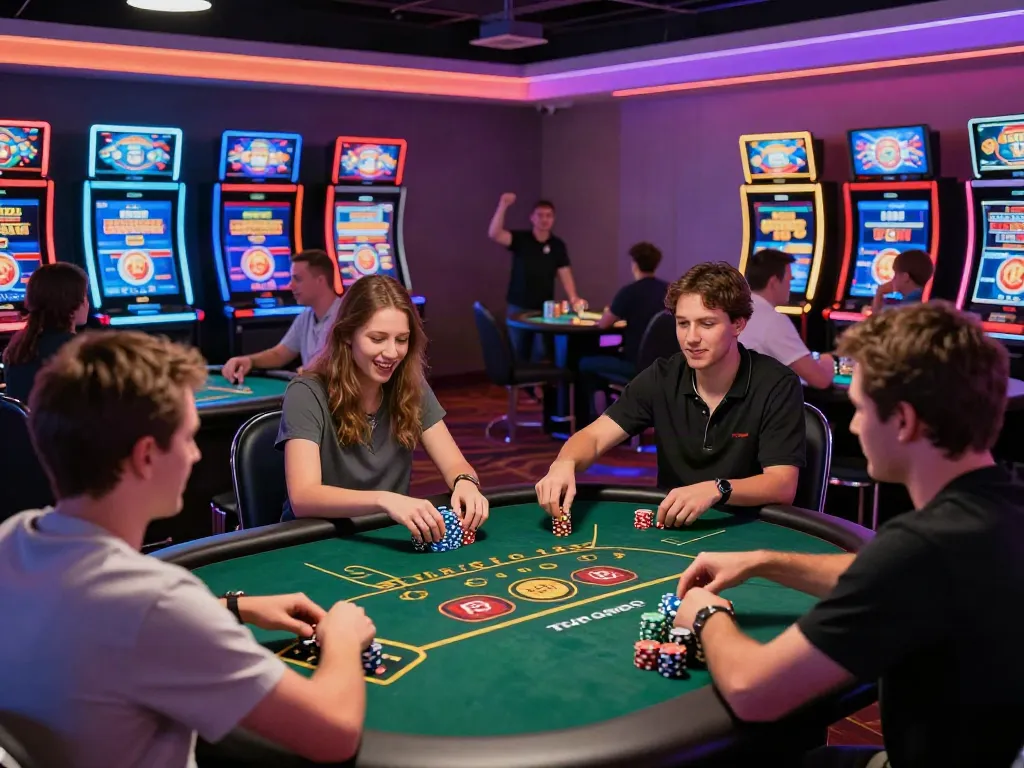 uk online casino not on gamstop vibrant gaming environment with players at tables