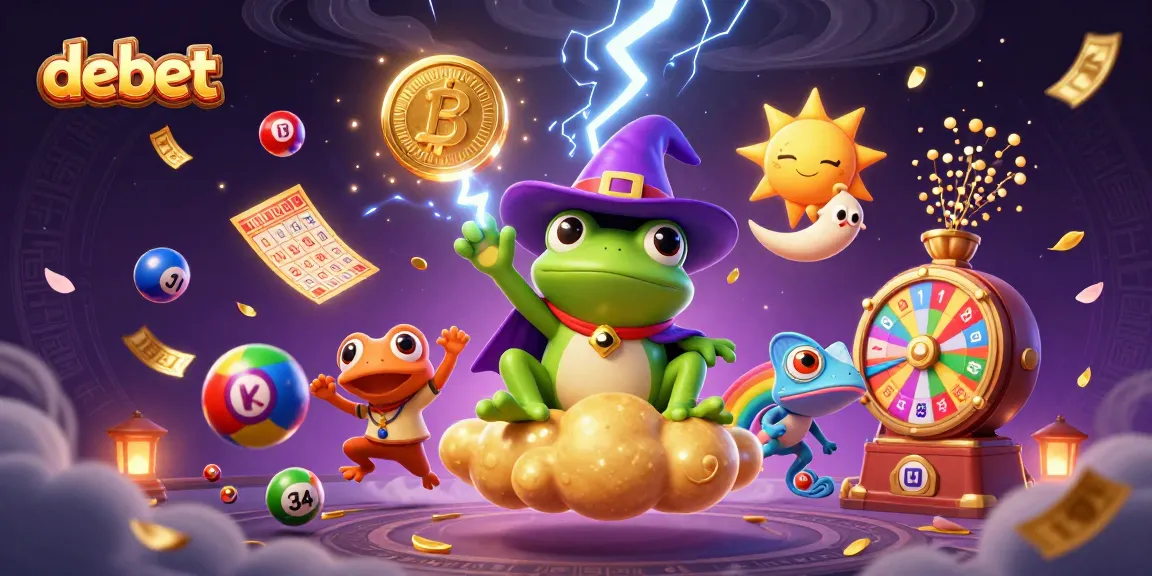 Experience debet's vibrant gaming world with animated characters and colorful casino elements.