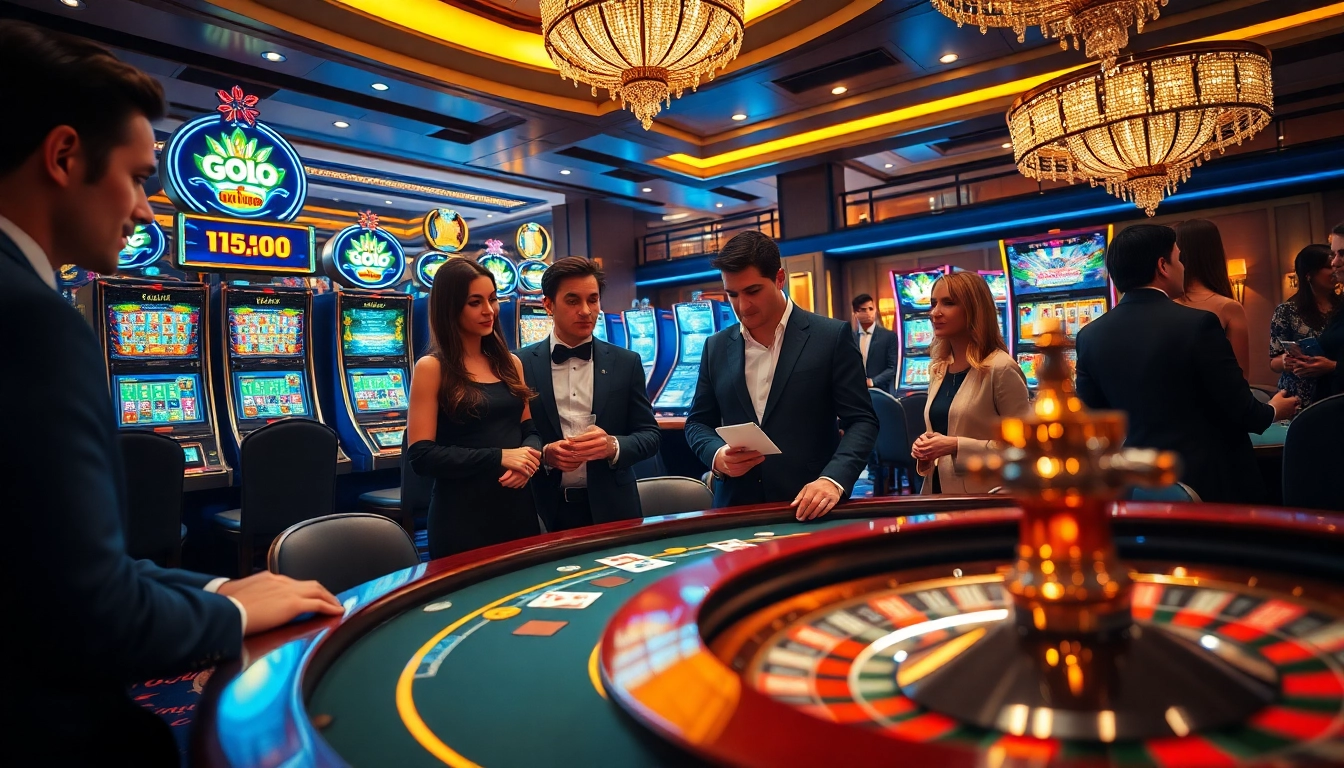 i9bet players enjoy an exciting poker game in a luxurious casino atmosphere.