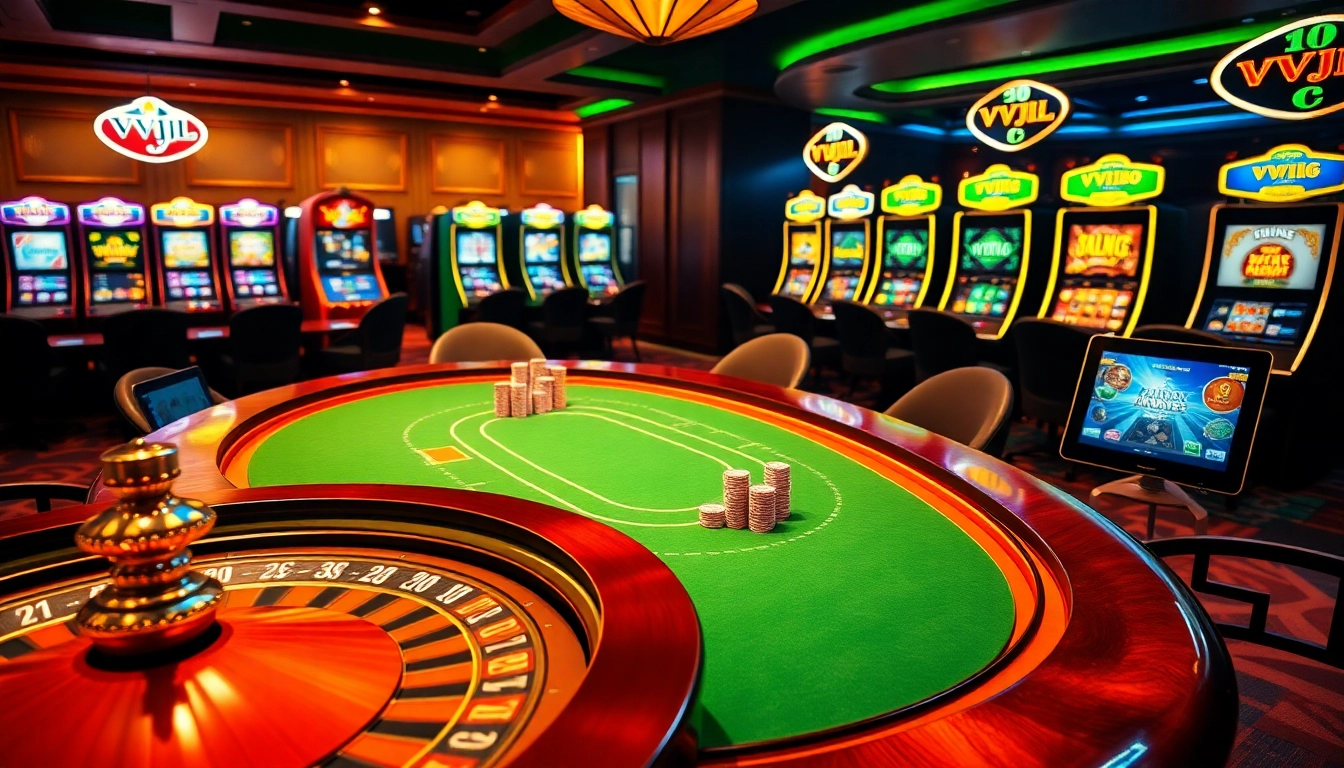 Experience thrilling games and vibrant casinos with VVJL, featuring poker and slot machines.