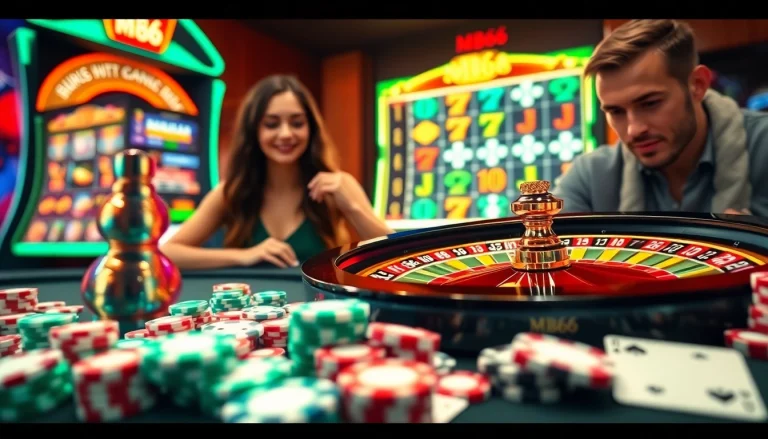 Experience the excitement at MB66 as players engage with vibrant roulette wheels and dynamic online gaming.