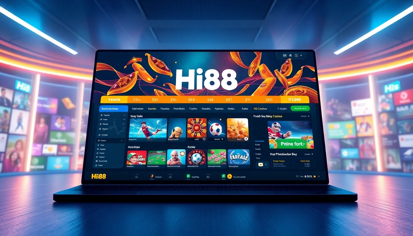 Illustration of stimmgewitter.org showcasing a vibrant online gambling interface with diverse game options.