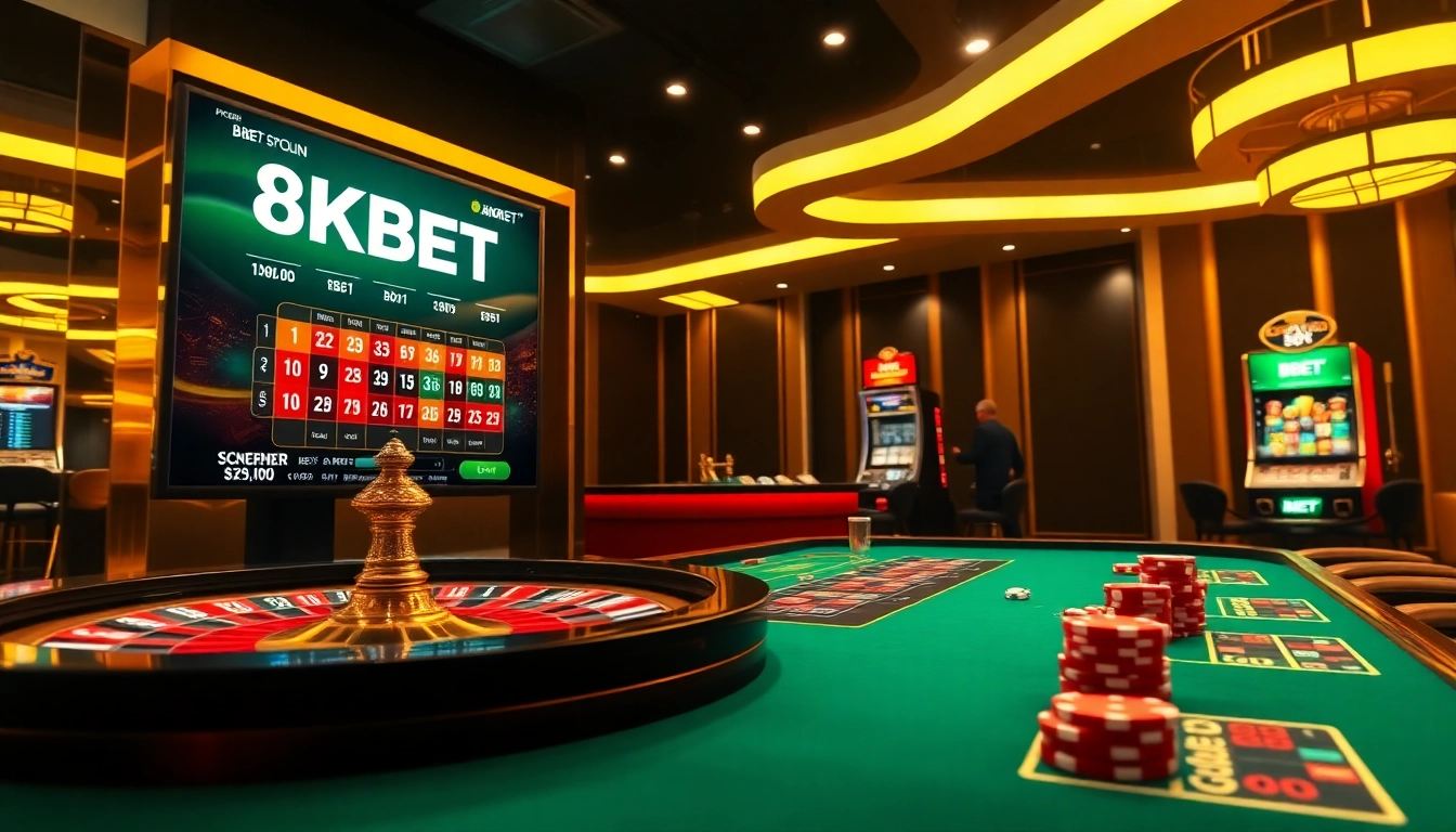Experience thrilling gaming at 8KBET with vibrant casino visuals and engaging action.