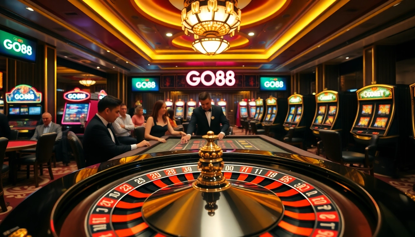 Experience the thrill of GO88 gaming in a luxurious casino setting filled with excitement.