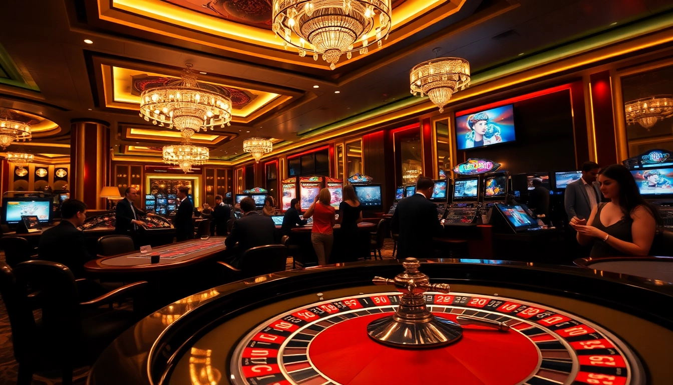 Exciting casino atmosphere at 566.beauty, featuring players engaging in gaming and vibrant lighting.